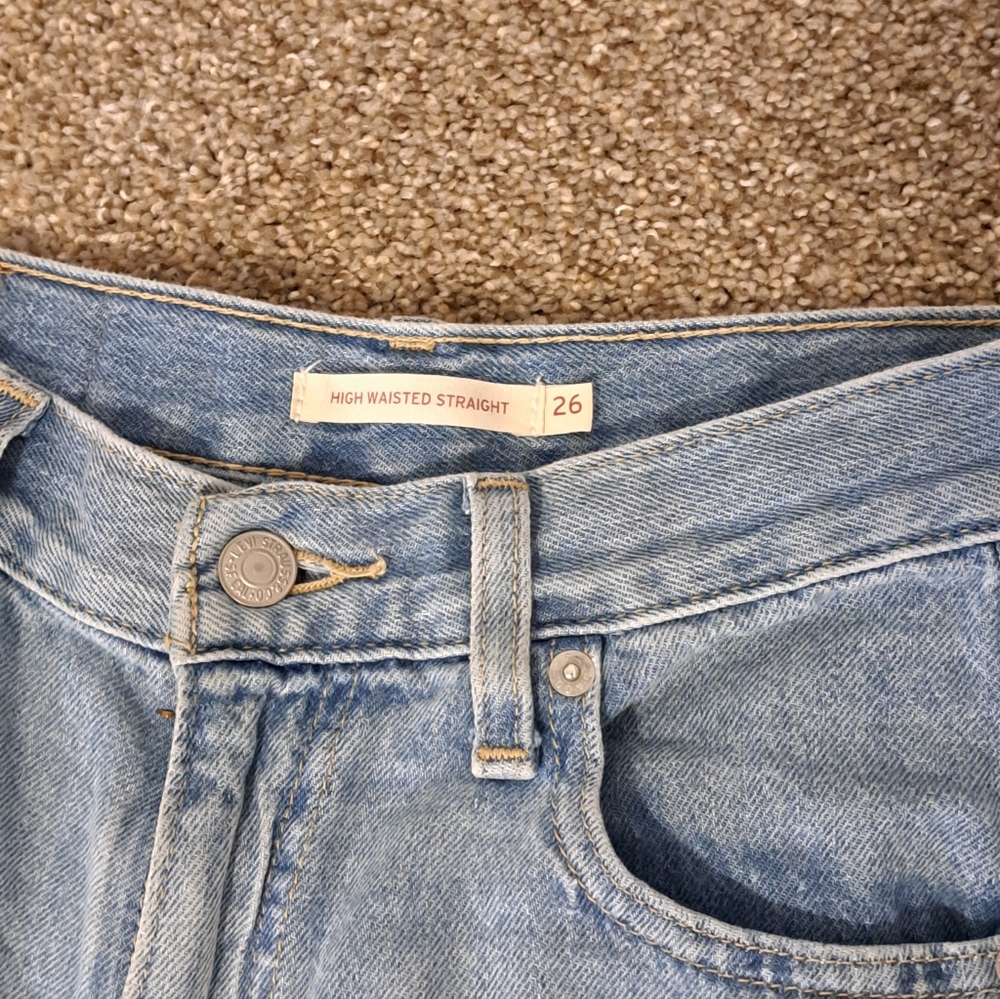Levi's Light Blue High Waisted Straight Leg Women's Jeans Misses Size 26 - Picture 6 of 8